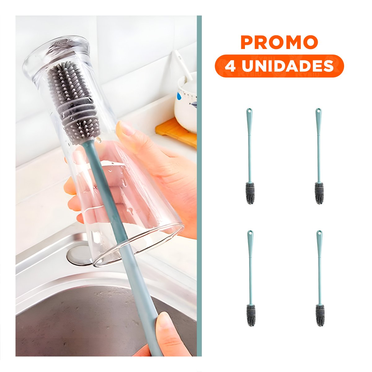 PACK4 HERRAMIENTA DE LAVADO CELESTE CON DISEÑO ELEGANTE EN SU CASA REAL LINDA - 1