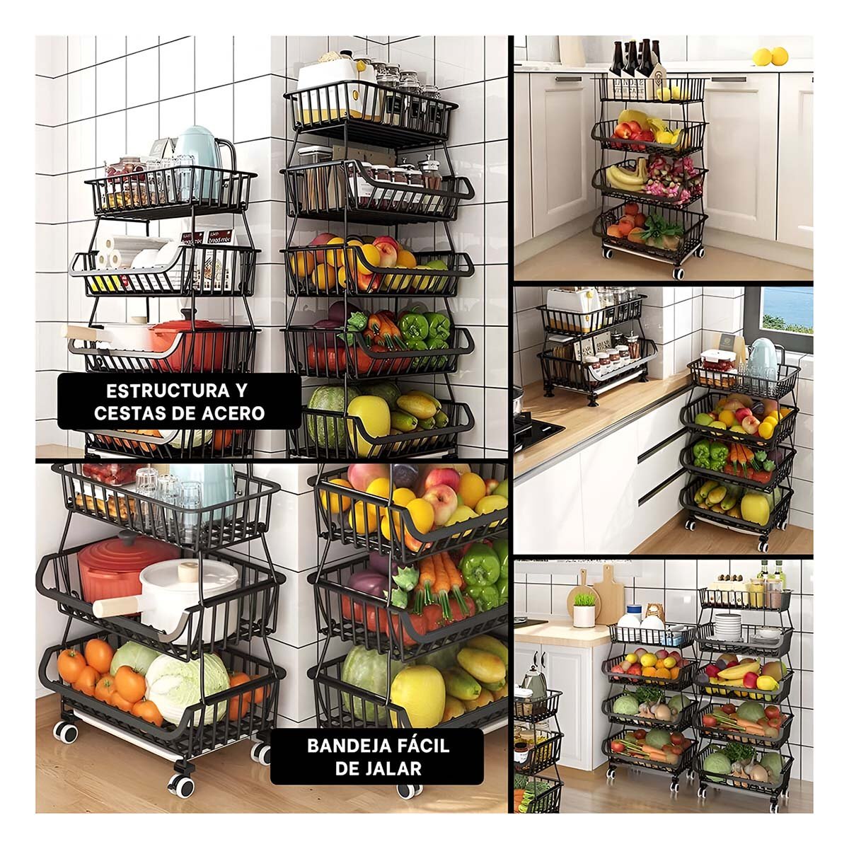 PACK2 ORGANIZADOR DE ACERO NEGRO DE ESTILO MODERNO EN SU VIVIENDA LINDA Y+PAPEL REGALO - 3