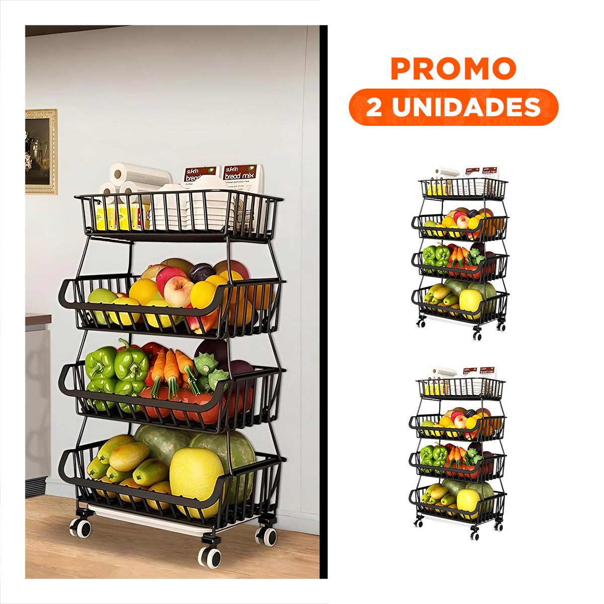 PACK2 ORGANIZADOR DE ACERO NEGRO PARA FOMENTAR ESPACIO CON MUCHO ORDEN Y+REGALO STICKER - 1