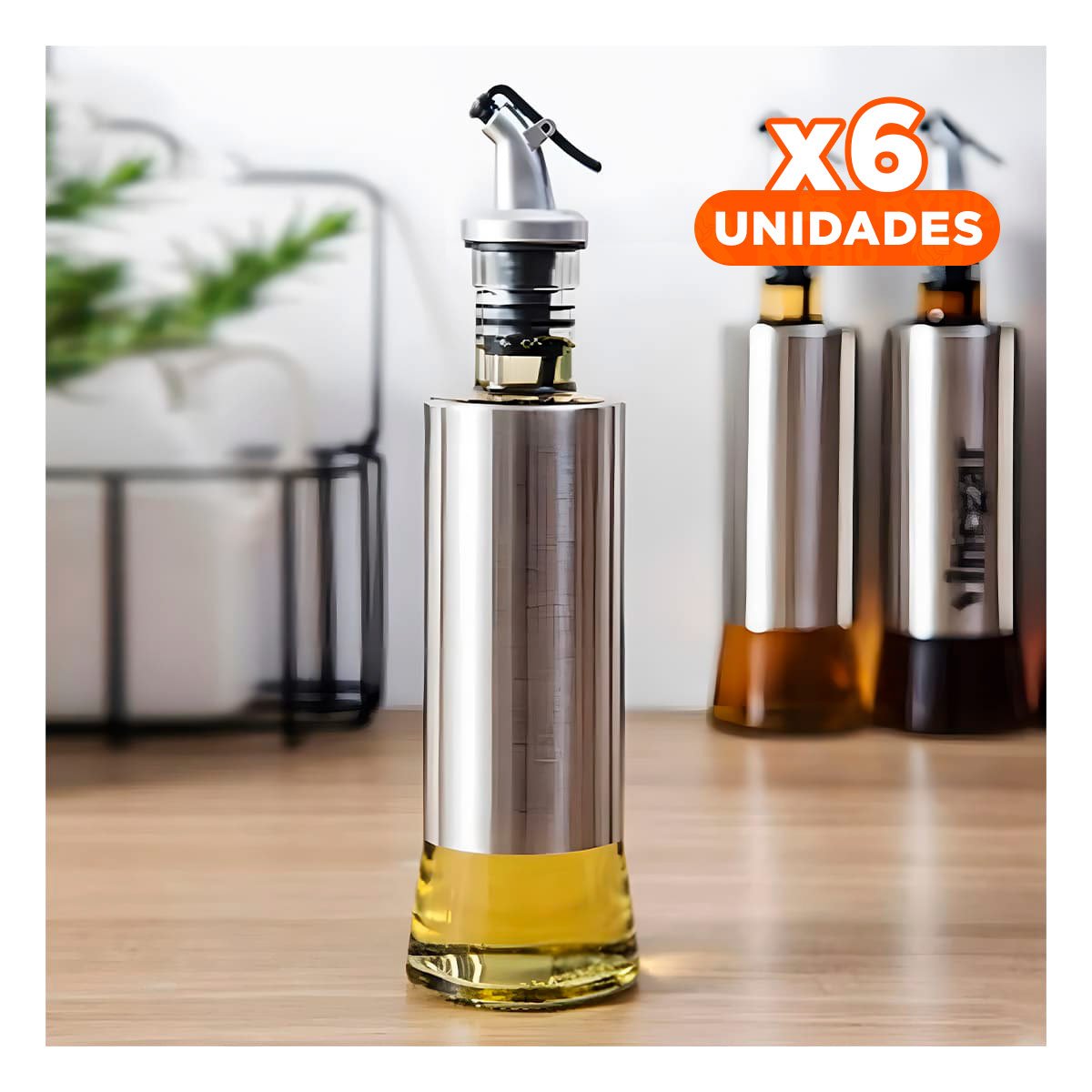 PACK6 DOSIFICADOR VIDRIO CON VERTEDOR 300ML FACIL DE LLENAR Y MANTENER ORDEN Y+PAPEL REGALO - 1