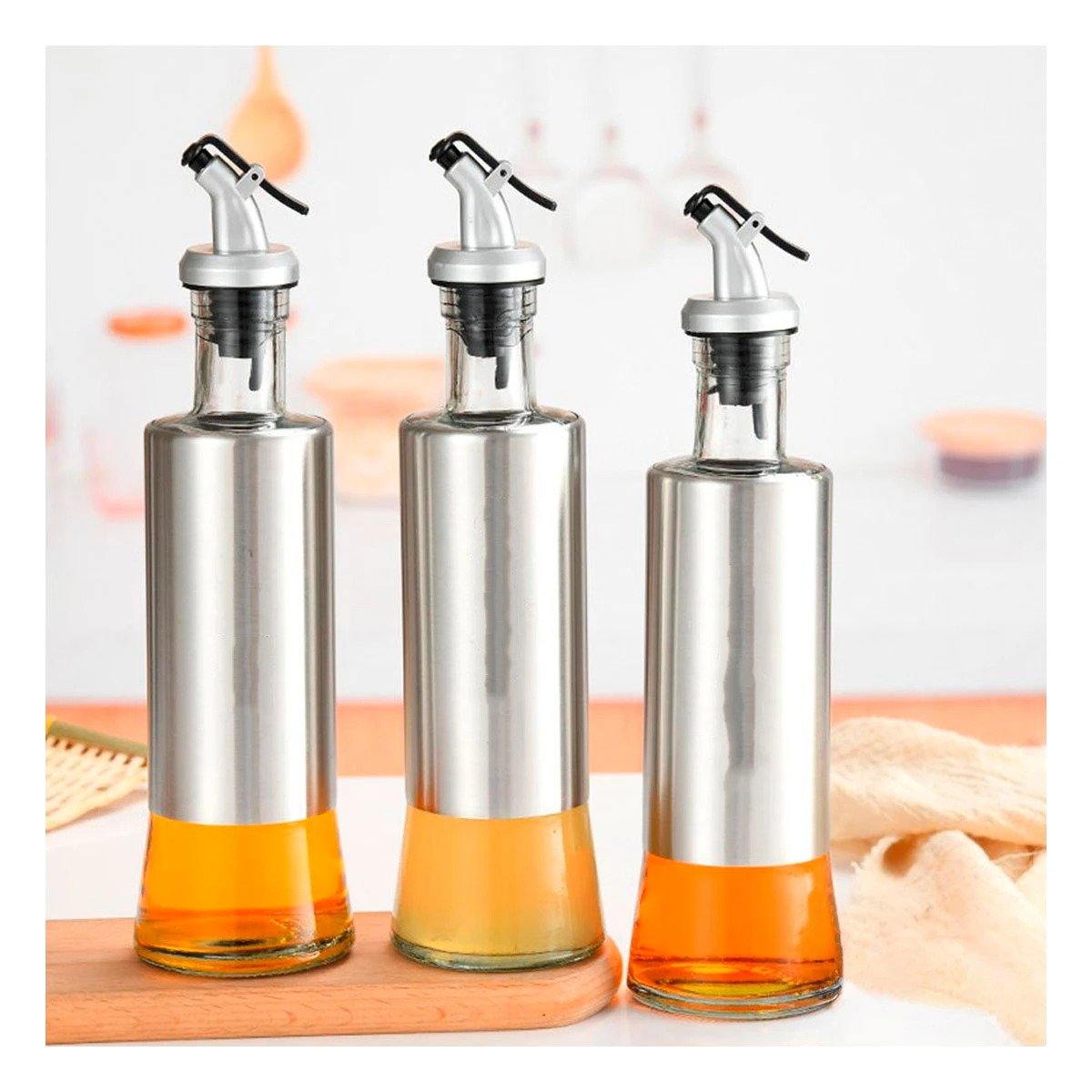 PACK6 DOSIFICADOR VIDRIO CON VERTEDOR 500ML FACIL DE LLENAR Y MANTENER ORDEN Y+PAPEL REGALO - 2