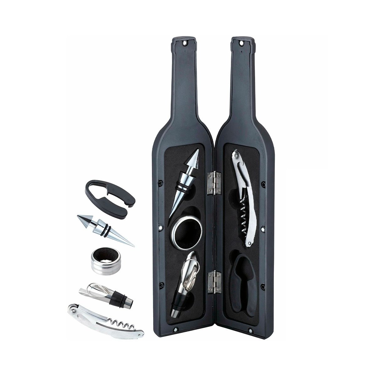 PACK6 ENVASES SACA CORCHOS NEGRO PARA CENA Y HOGAR CON ACABADO ELEGANTE Y+REGALO STICKER - 2