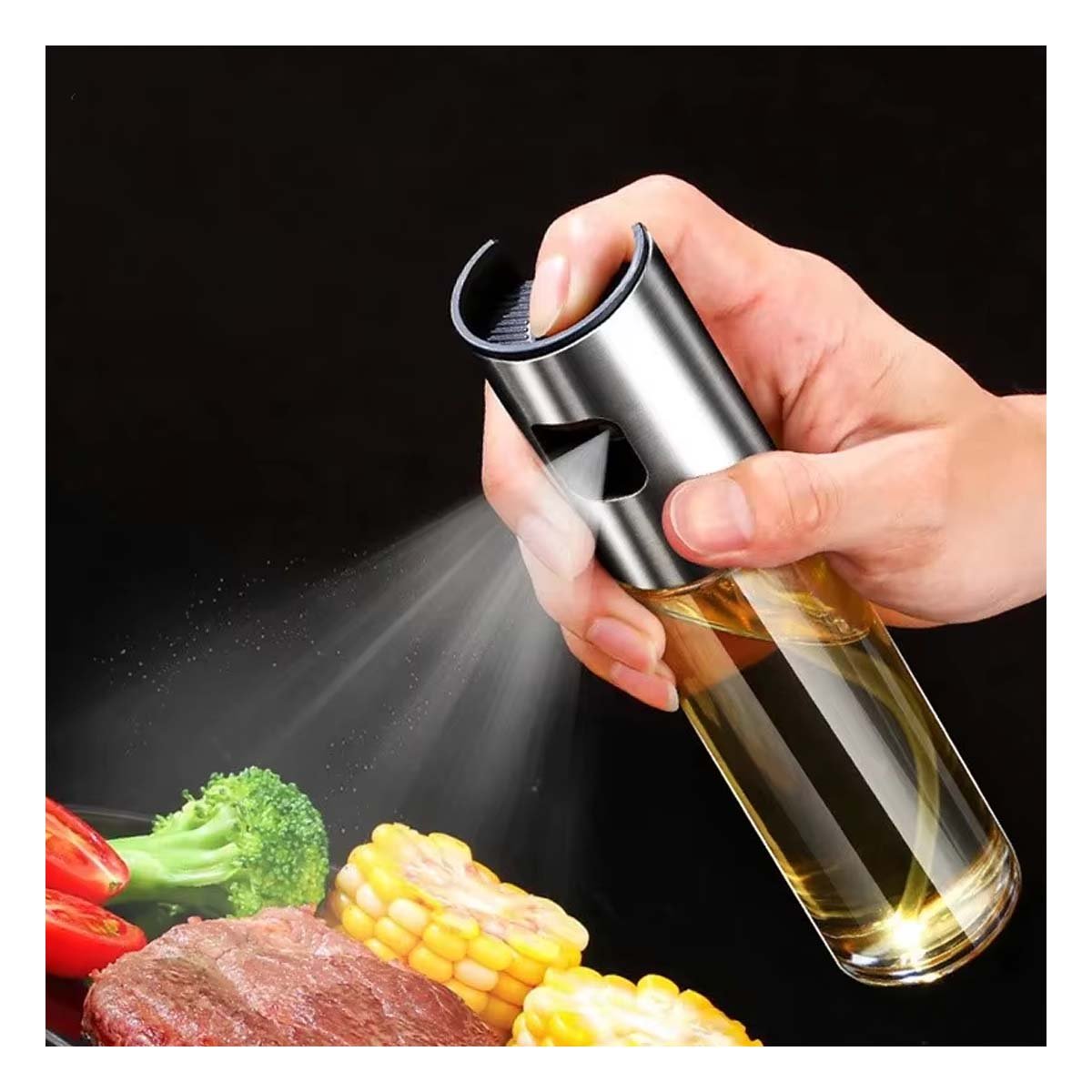 PACK12 VERTEDOR SPRAY VIDRIO PLATEADO PRACTICO Y SEGURO TODO TIPO DE ACEITE Y+REGALO STICKER - 5