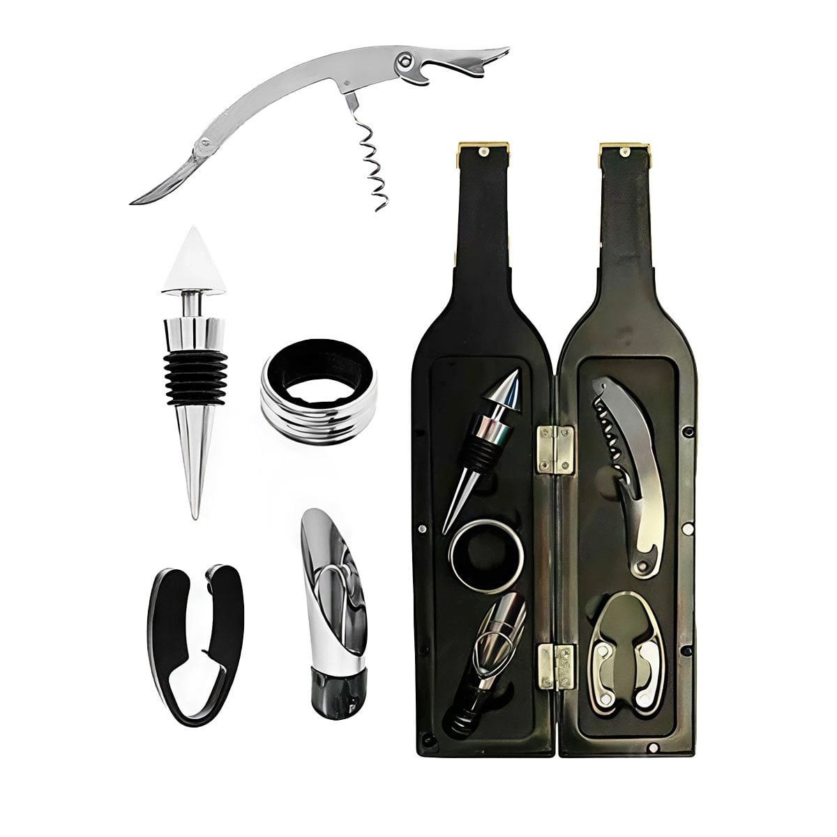 PACK12 RECIPIENTES SACA CORCHOS NEGRO PARA COCINA Y FIESTA CON ESTILO PRACTICO Y+REGALO STICKER - 2