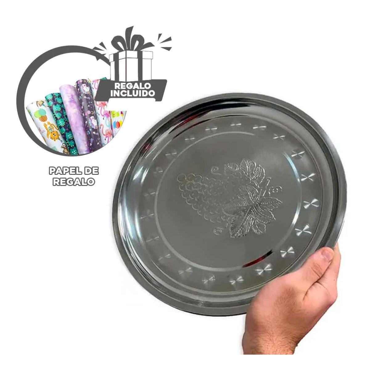 PACK4 BASE DE ACERO 40 CM X 40 CM SEGURA Y MODERNA PARA CORTES Y SERVIR Y+PAPEL REGALO - 3