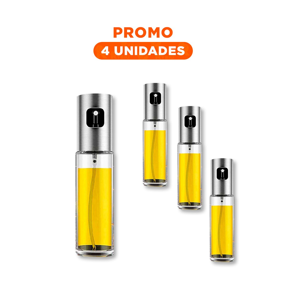 PACK4 ENVASE SPRAY VIDRIO PLATEADO SEGURO Y DURABLE PARA COCINA - 1