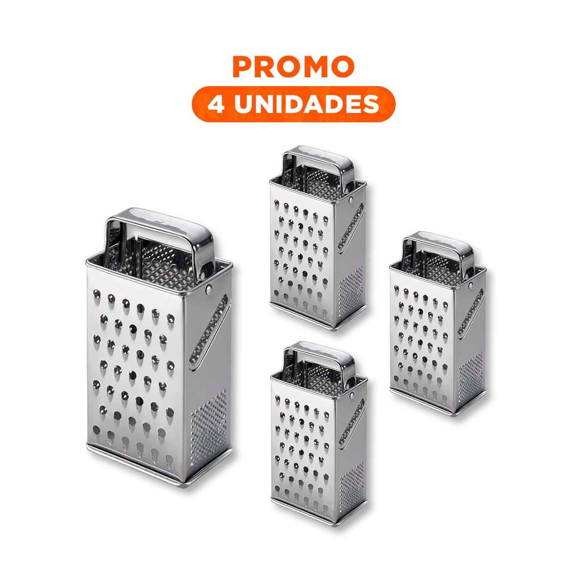 PACK4 MOLINILLO DE COCINA METALICO MULTIUSO QUESO VERDURAS Y FRUTAS FACIL DE USAR - 1