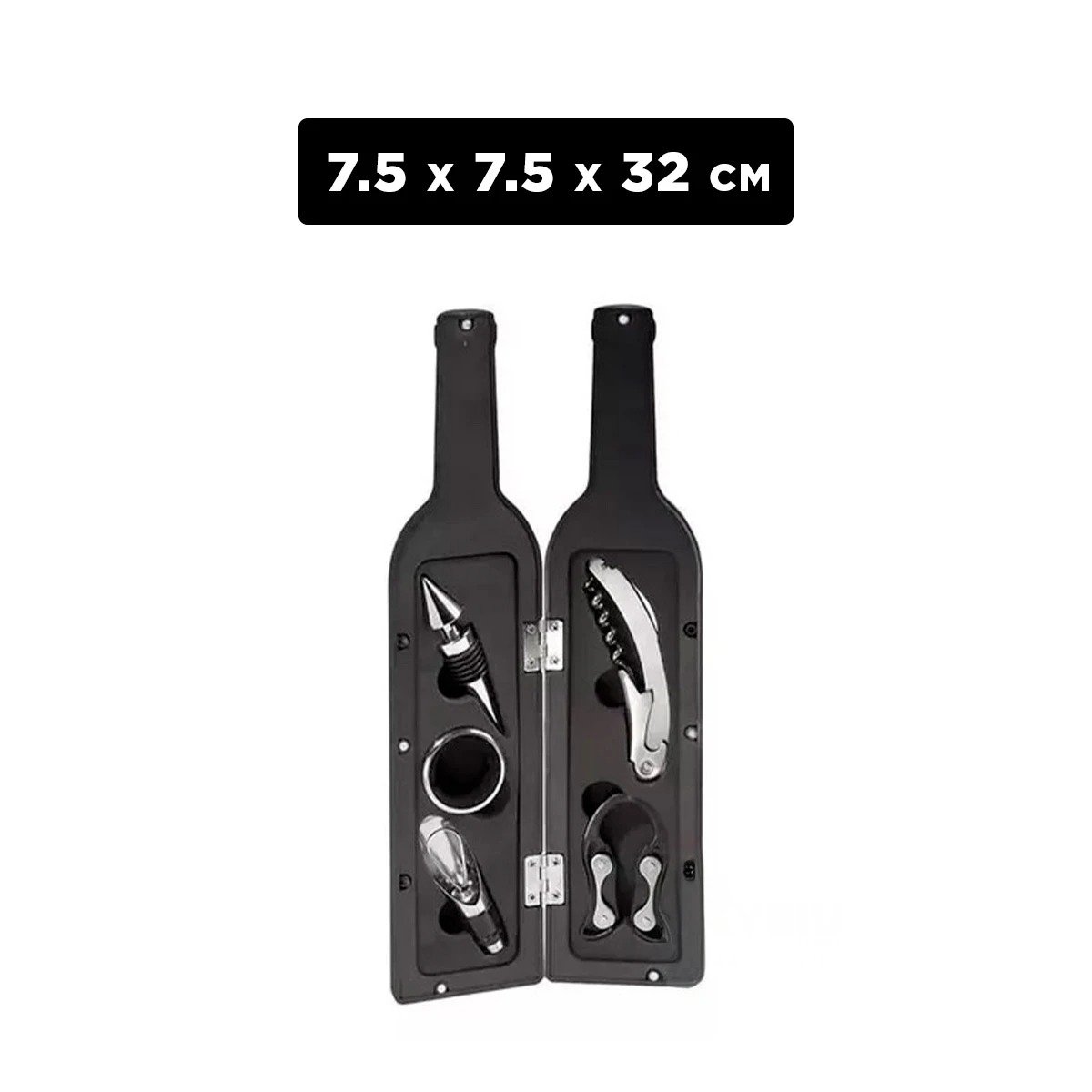 PACK4 BOTELLAS SACA CORCHOS NEGRO PARA CENA Y COCINA CON ESTILO ELEGANTE Y+PAPEL REGALO - 4