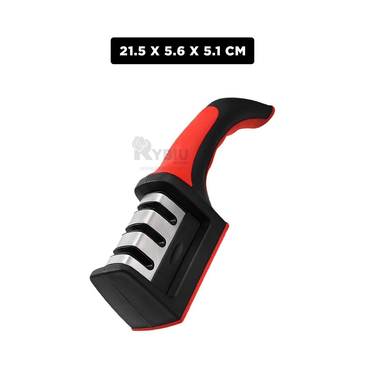 AFILADOR COCINA 3 TIEMPOS MANGO PLASTICO ROJO NEGRO FACIL MANTENER Y+POST IT - 4