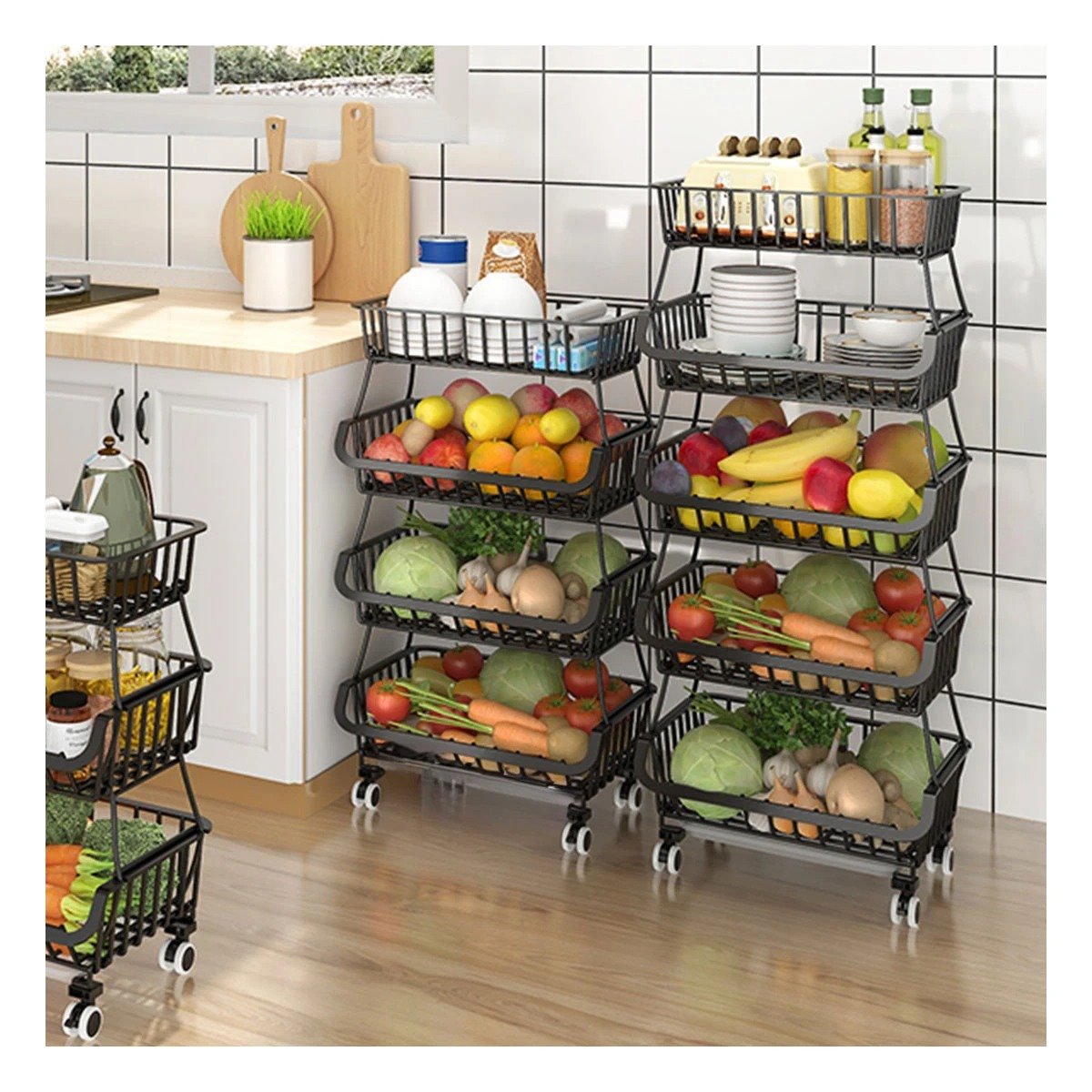 CESTA 4 NIVELES NEGRO PARA EL ORDEN EN SU VIVIENDA LINDA - 3