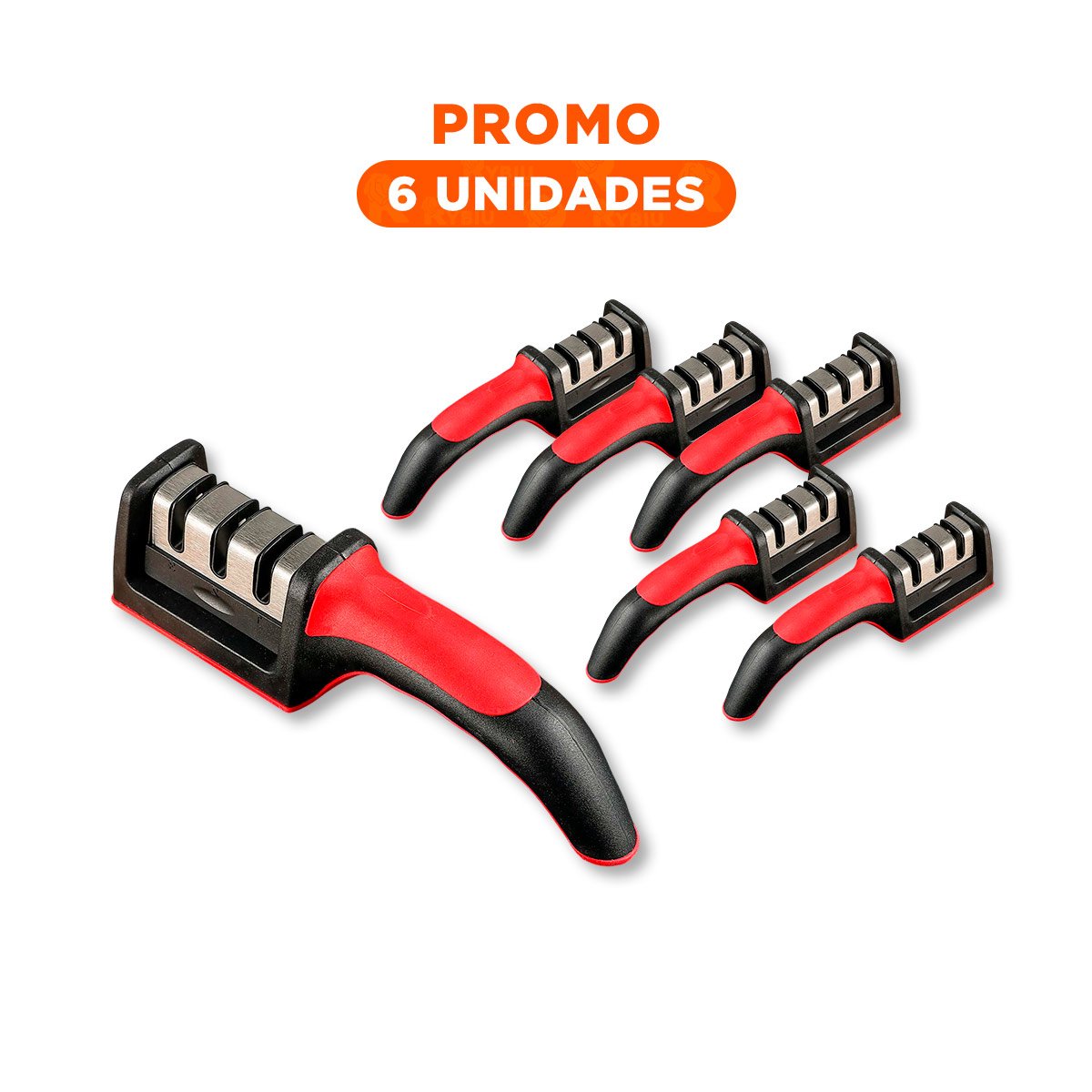 PACK6 HERRAMIENTA DE AFILADO PORTATIL 3 TIEMPOS MANGO PLASTICO ROJO NEGRO Y+REGALO STICKER - 1