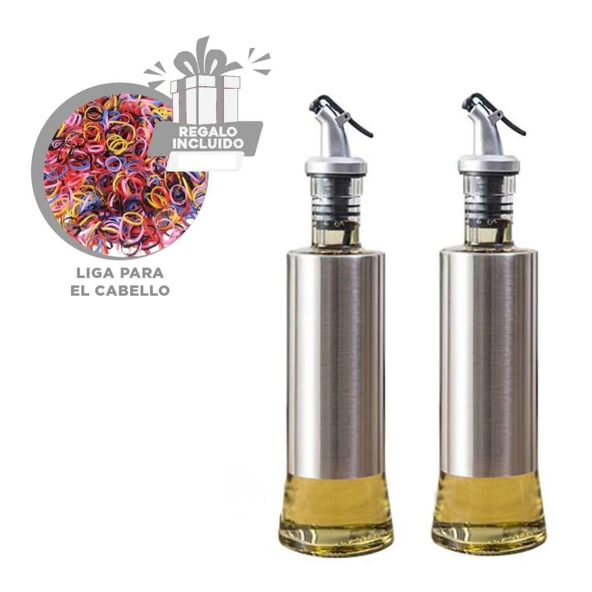 ACEITERO DE VIDRIO PICO DOSIFICADOR 300ML SEGURO Y DURADERO PARA COCINA Y+LIGAS REGALO - 2
