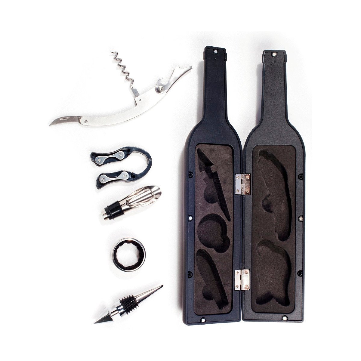 CONTENEDORES SACA CORCHOS NEGRO PARA COCINA Y FIESTA CON ACABADO ELEGANTE Y+LIGAS REGALO - 5