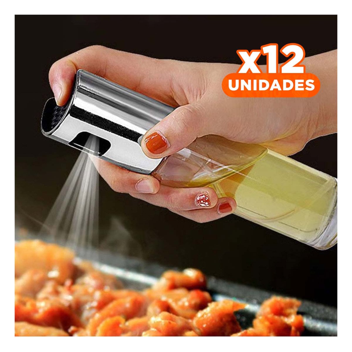 PACK12 VERTEDOR SPRAY VIDRIO PLATEADO FACIL DE USAR Y MANTENER ORDEN Y+PAPEL REGALO - 1