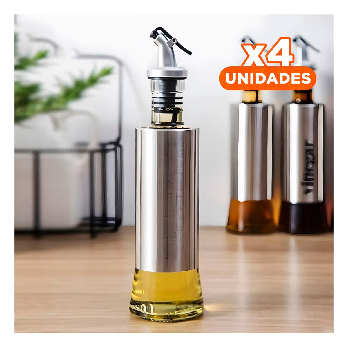 PACK4 DOSIFICADOR VIDRIO PICO VERTEDOR 300ML FACIL DE USAR Y MANTENER LIMPIO Y+REGALO STICKER - 1