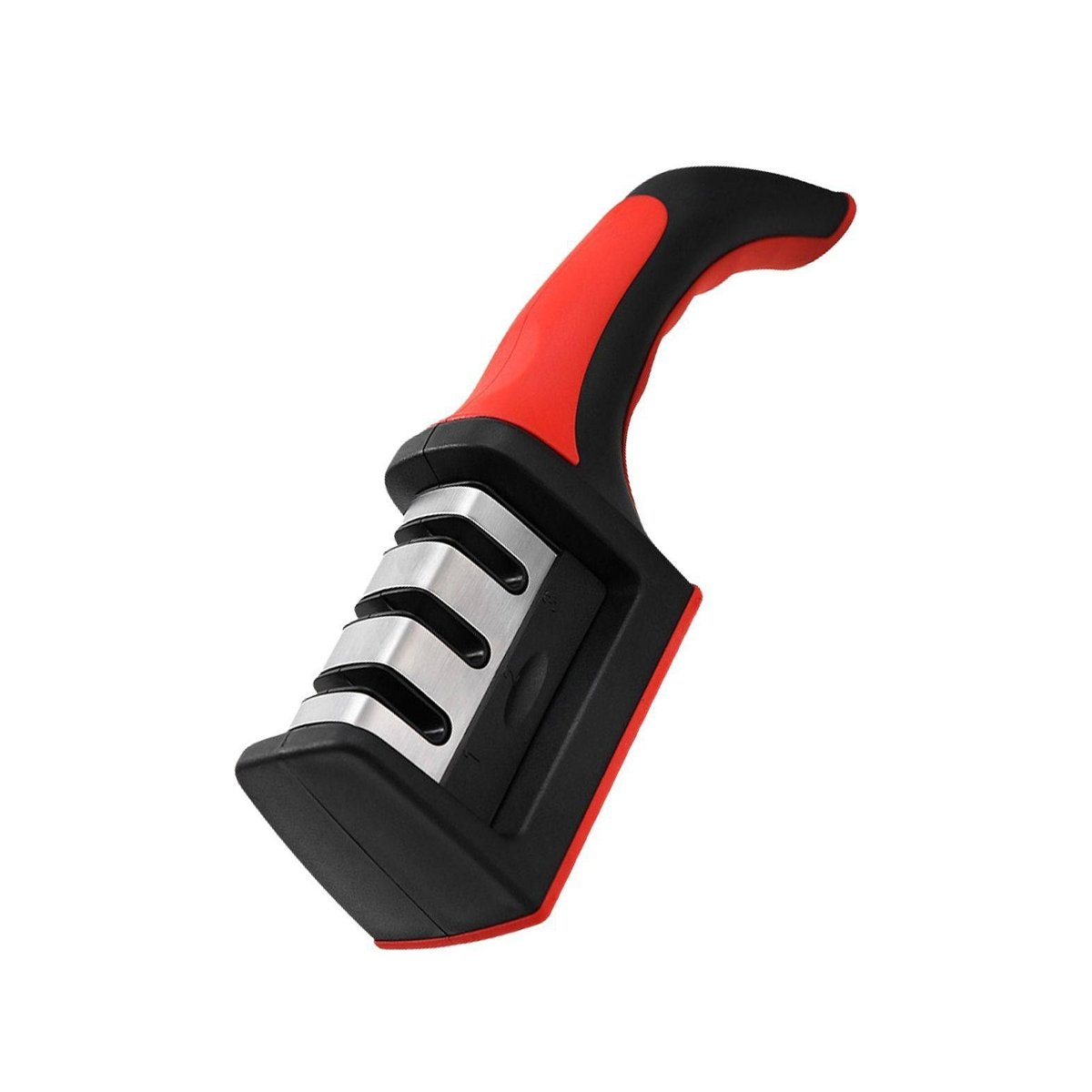 AFILADOR COMPACTO 3 TIEMPOS MANGO PLASTICO ROJO NEGRO SEGURO DURABLE Y+LIGAS REGALO - 5