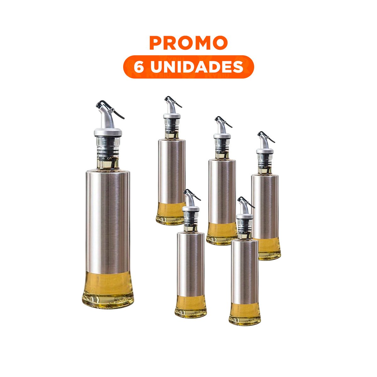 PACK6 DOSIFICADOR VIDRIO PICO DOSIFICADOR 500ML SEGURO Y DURABLE Y+REGALO STICKER - 1