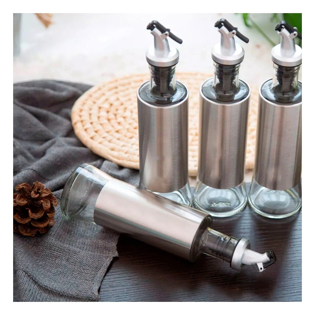 PACK6 DOSIFICADOR VIDRIO PICO DOSIFICADOR 500ML SEGURO Y DURABLE Y+REGALO STICKER - 3