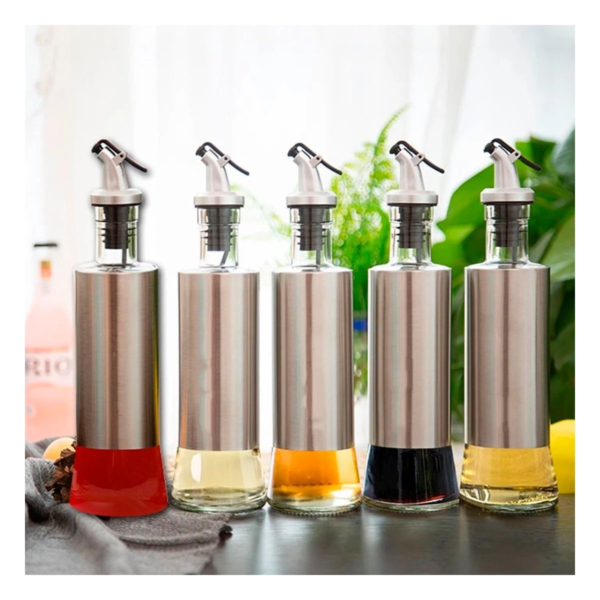 PACK6 DOSIFICADOR VIDRIO PICO DOSIFICADOR 500ML SEGURO Y DURABLE Y+REGALO STICKER - 5