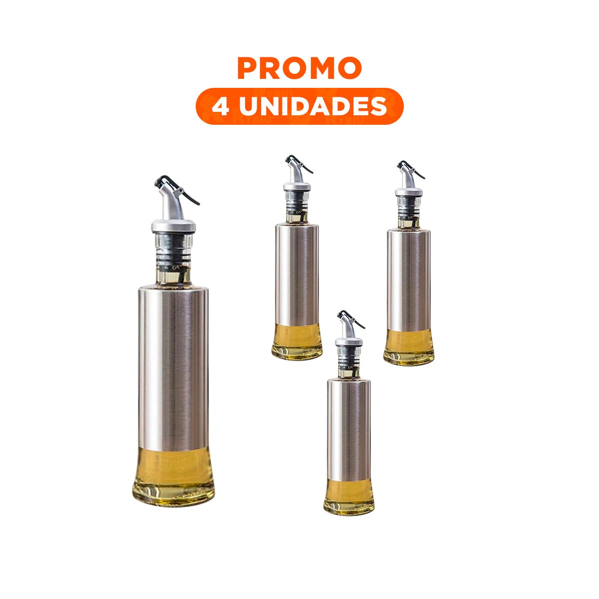 PACK4 ENVASE VIDRIO PICO DOSIFICADOR 500ML SEGURO Y DURABLE TODO TIPO DE ACEITE - 1