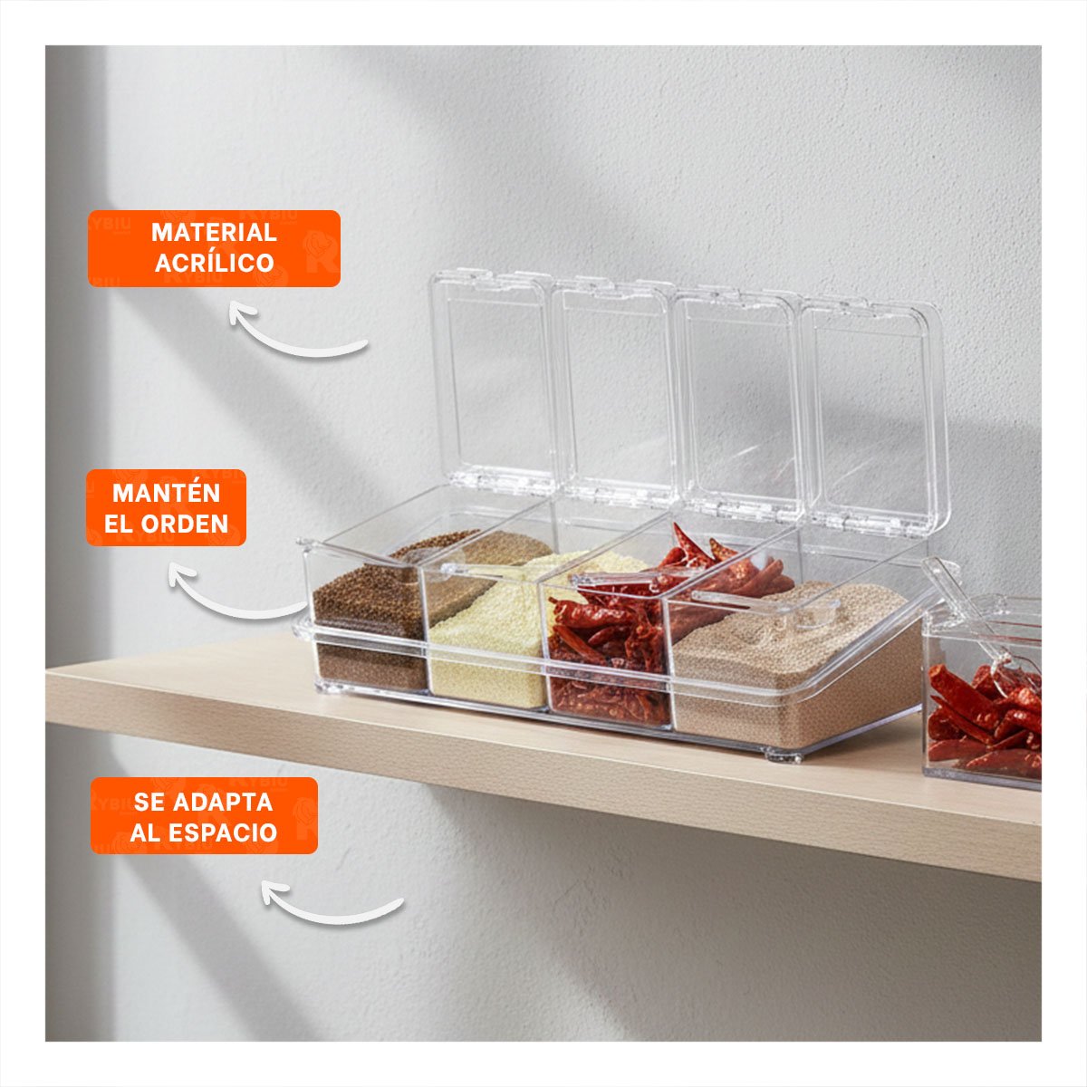 PACK12 SOPORTE TRANSPARENTE SET 4 PARA ALMACENAMIENTO EN SU CASA REAL LINDA Y+PAPEL REGALO - 3