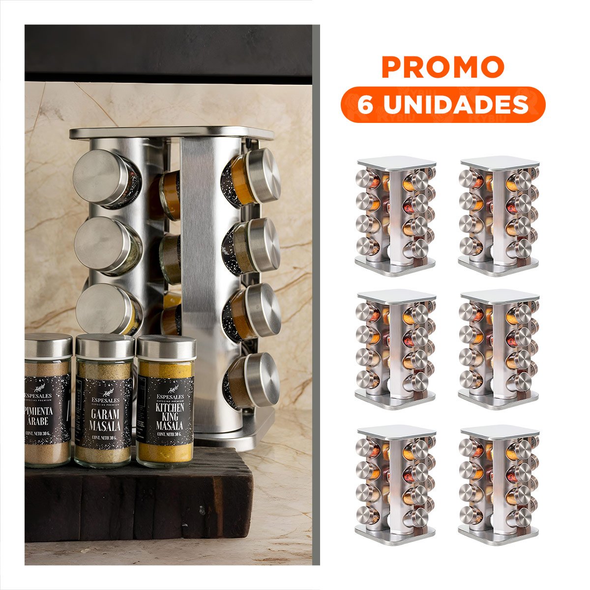 PACK6 ARTICULO DE COCINA 16 FRASCOS PARA UN USO DINAMICO EN SU HOGAR REAL Y+REGALO STICKER - 1