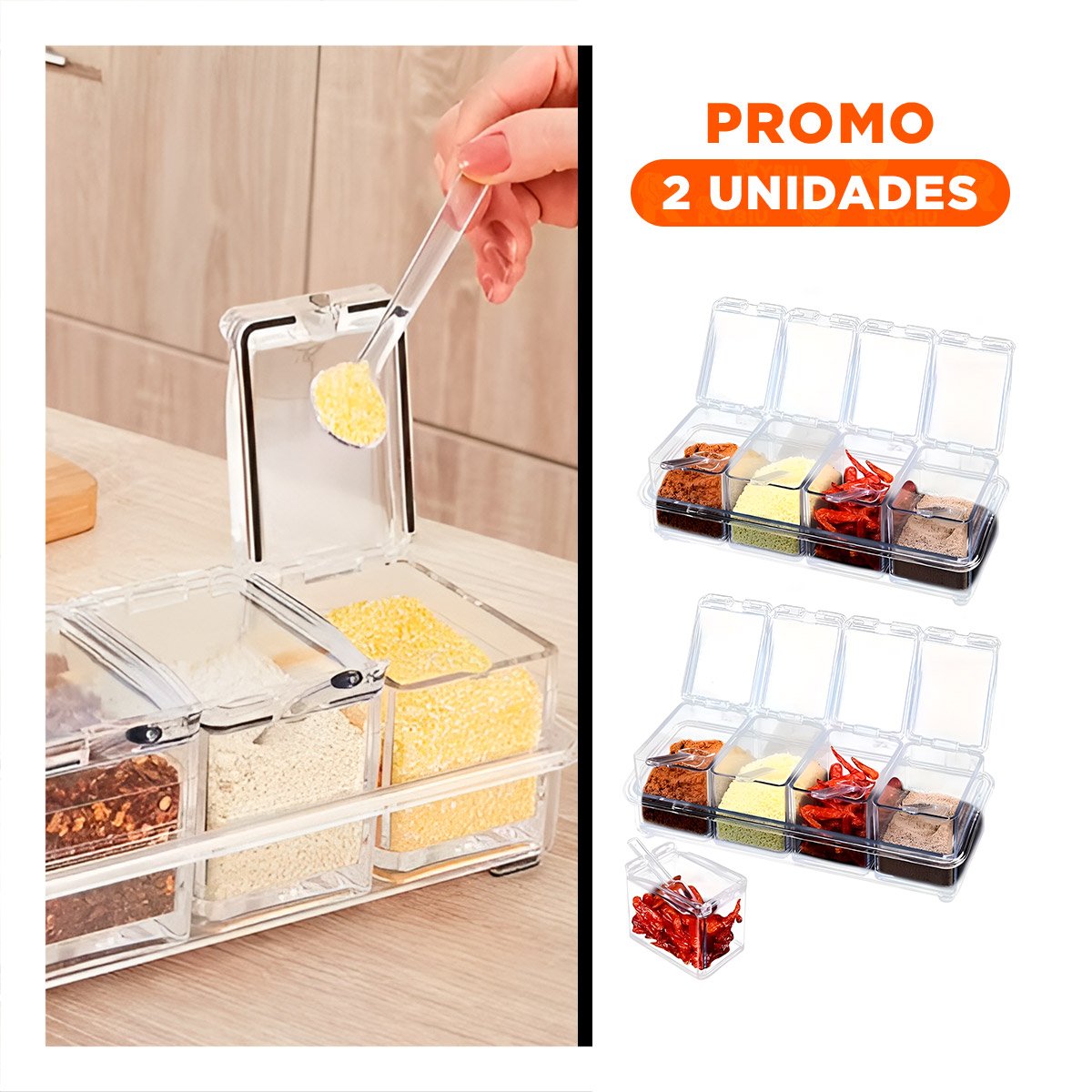 PACK2 ORGANIZADOR DE ESPECIAS SET 4 PARA FOMENTAR ESPACIO CON MUCHO ORDEN Y+REGALO STICKER - 1