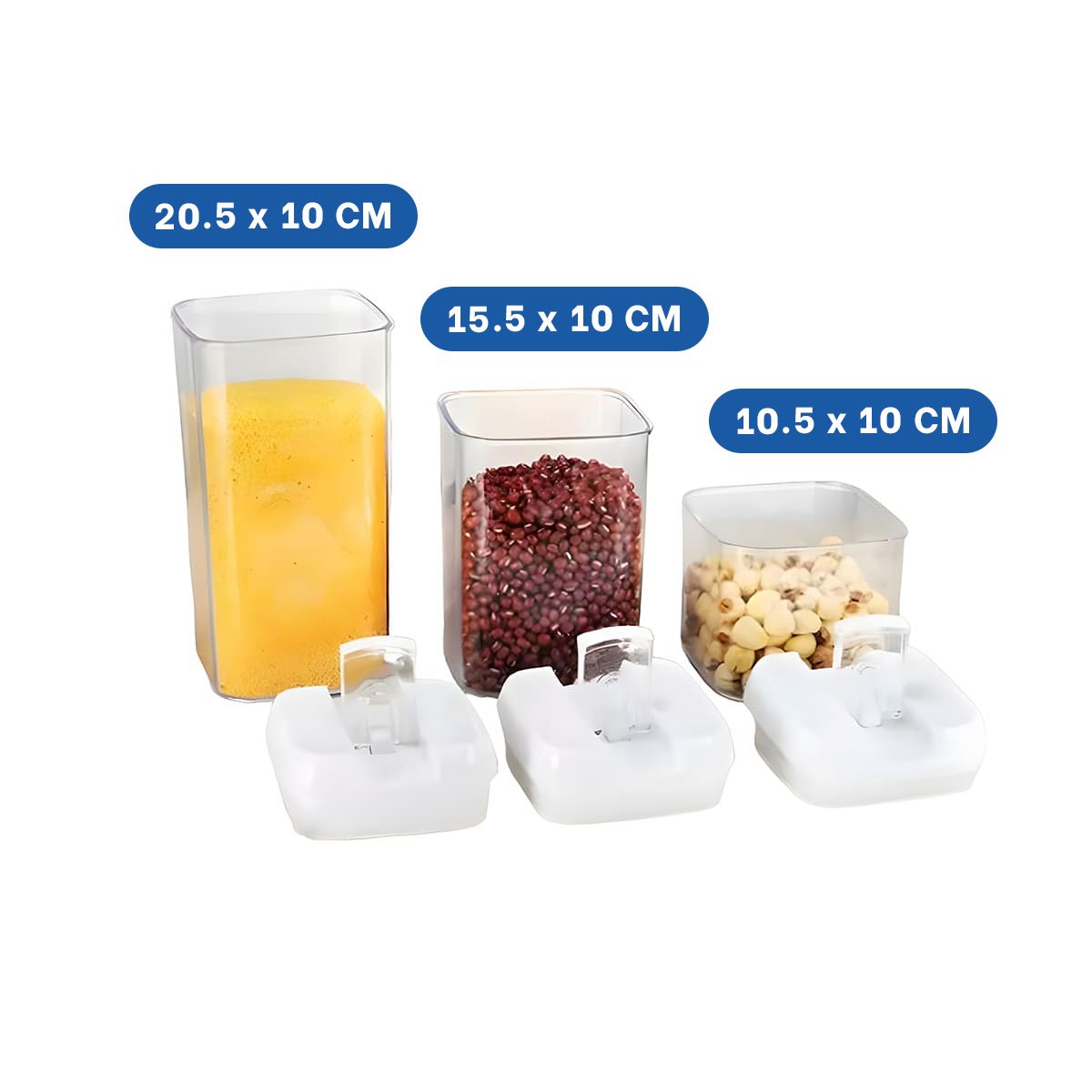 CONTENEDORES DE ALIMENTOS TAPA BLANCA SET 6 PARA EL ORDEN EN SU VIVIENDA - 4