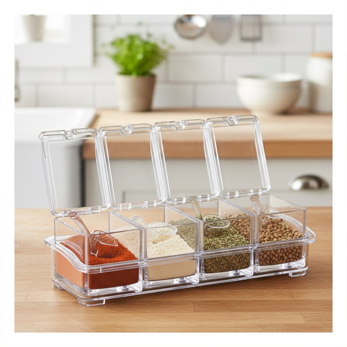 CONDIMENTEROS DESMONTABLES ACRILICO SET 4 PARA LA UTILIDAD DE HIJOS SANOS Y+LIGAS REGALO - 3