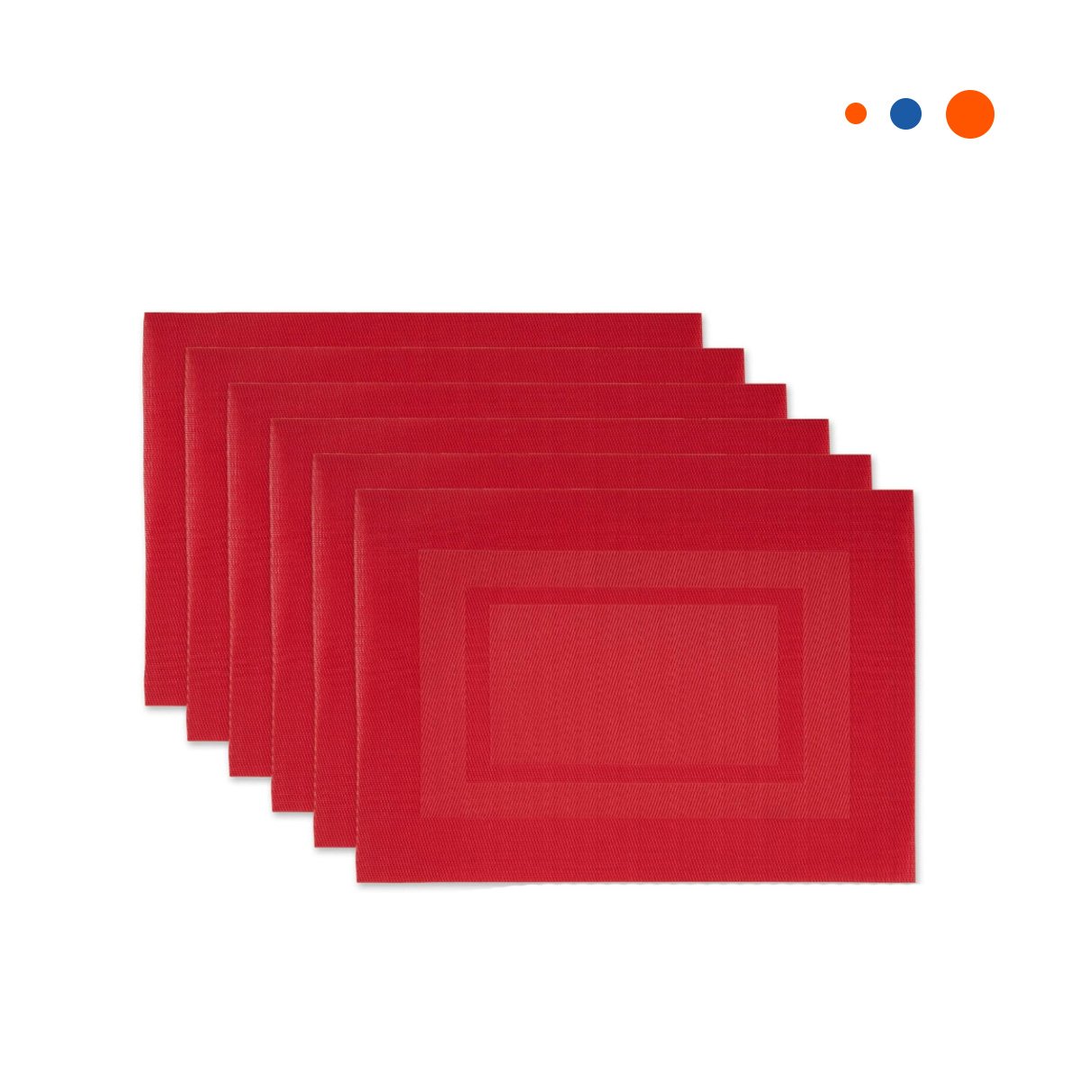 PACK2 JUEGO DECORATIVO DE MESA 6 INDIVIDUAL RECTANGULAR CON BORDE RAYAS GUINDA Y+REGALO STICKER - 2