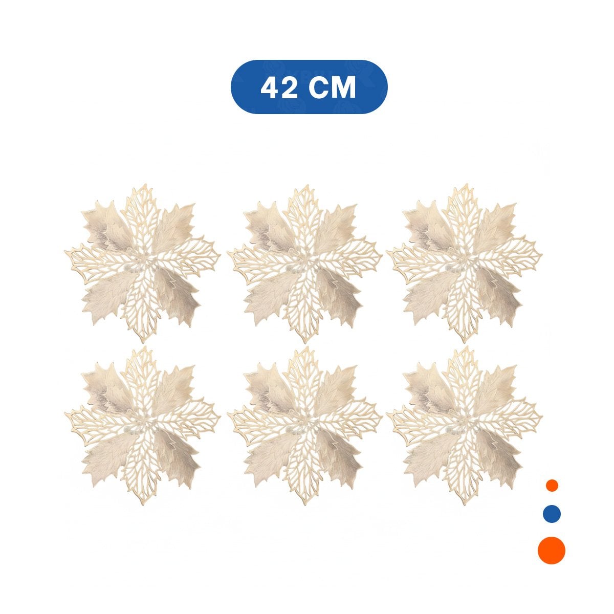 PACK2 JUEGO TEXTIL 6 INDIVIDUALES FLOR DE PINA DORADO 42X42 CM ESTILO FESTIVO Y+REGALO STICKER - 4