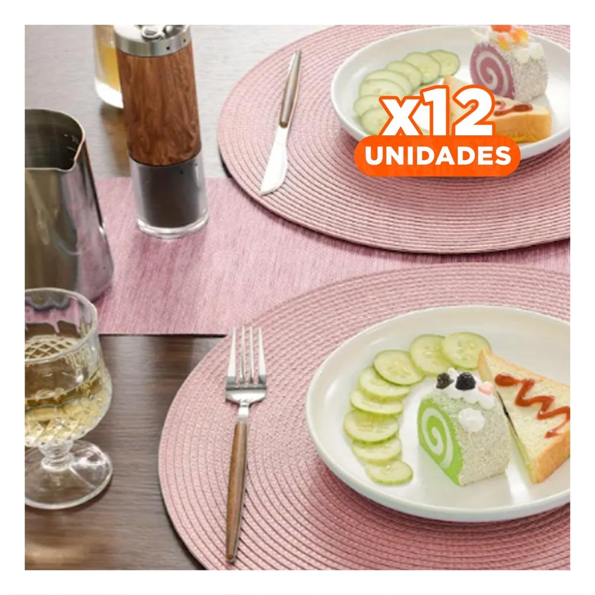 PACK12 BASE CIRCULAR BOHO ROSADO PARA MESA Y COMEDOR Y+PAPEL REGALO - 1