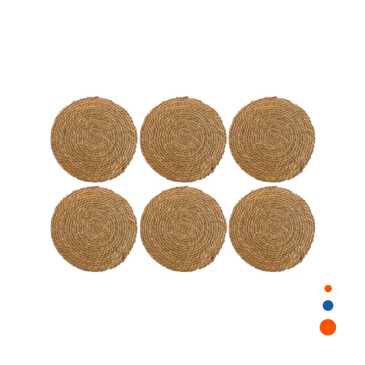 PACK4 ELEGANCIA 6 PLATOS CIRCULARES TEJIDOS CAQUI 38CM DISENO Y PRACTICIDAD Y+PAPEL REGALO - 3