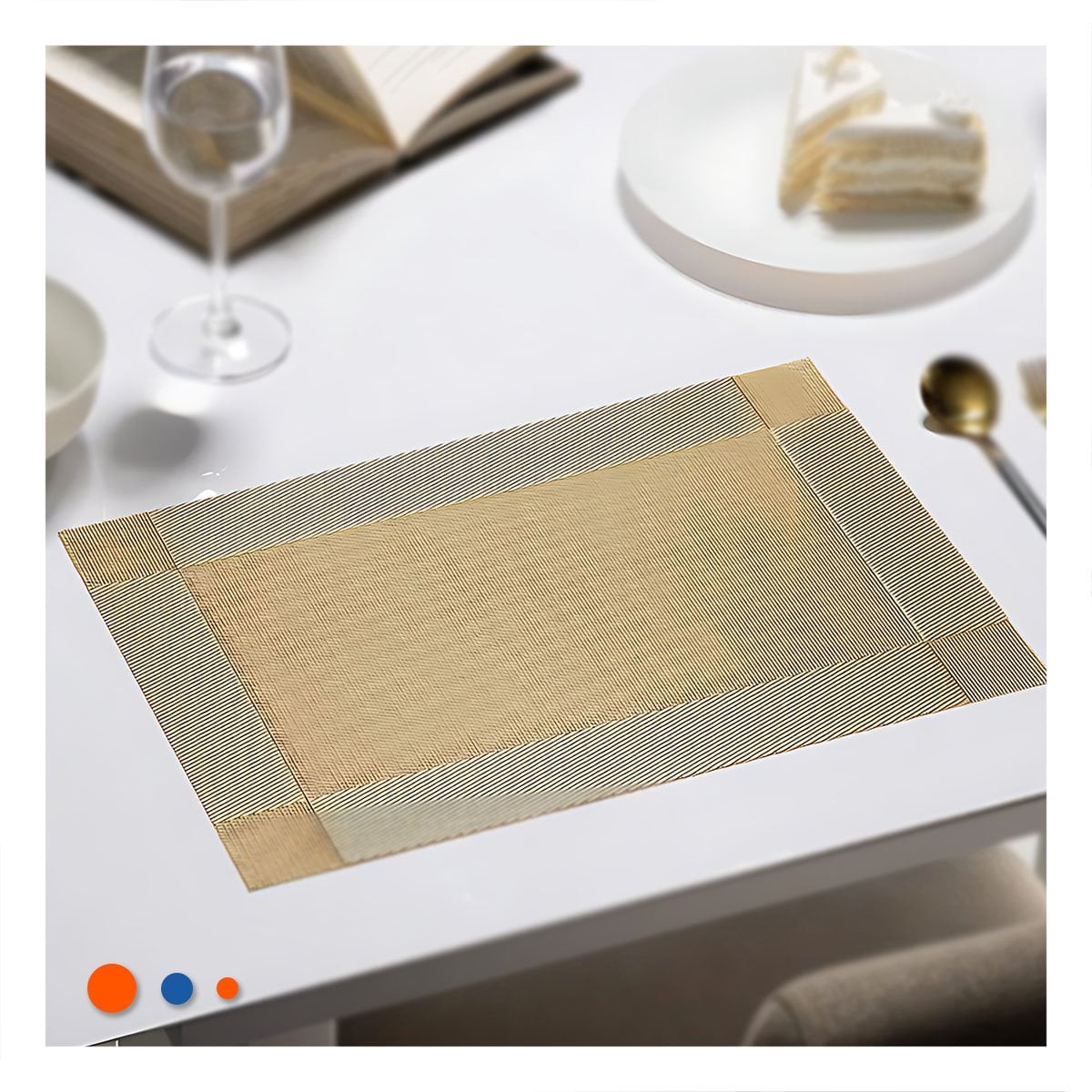 PACK12 SALVAMANTEL DE MESA DORADO RECTANGULAR 30X45 CM PARA CUIDADO DIARIO Y+PAPEL REGALO - 5