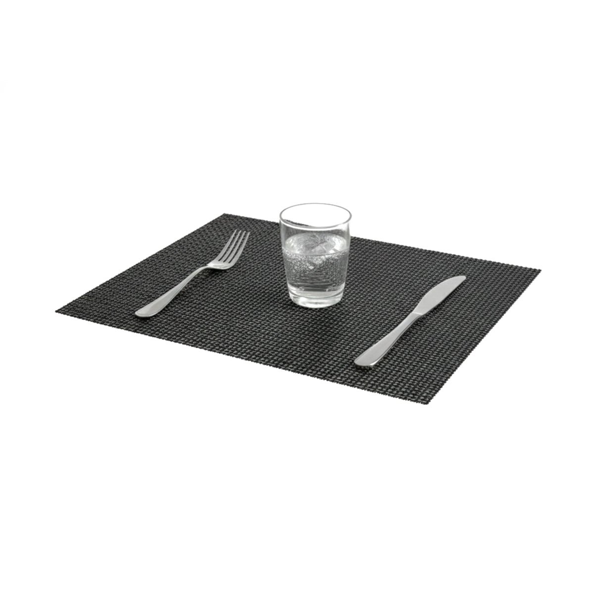 KIT 6 INDIVIDUALES PATRON MALLA GRANDE NEGRO Y BLANCO 30X45CM PARA COCINA Y+REGALO STICKER - 1