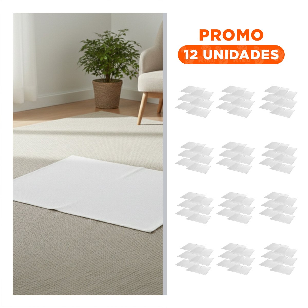 PACK12 COLECCION 6 INDIVIDUAL RECTANGULAR BLANCO LISO 30X45CM PARA COCINA - 1