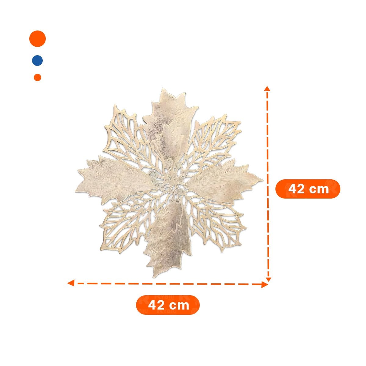 SET HOGAR 6 INDIVIDUALES FLOR DE PINA DORADO 42X42 CM DECORACION DORADA Y+POST IT - 4