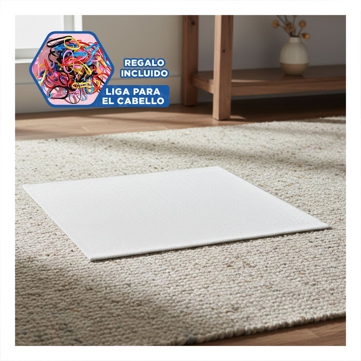 PACK 6 INDIVIDUALES RECTANGULARES LISO BLANCO 30X45CM PARA COMEDOR HOGAR Y+LIGAS REGALO - 2
