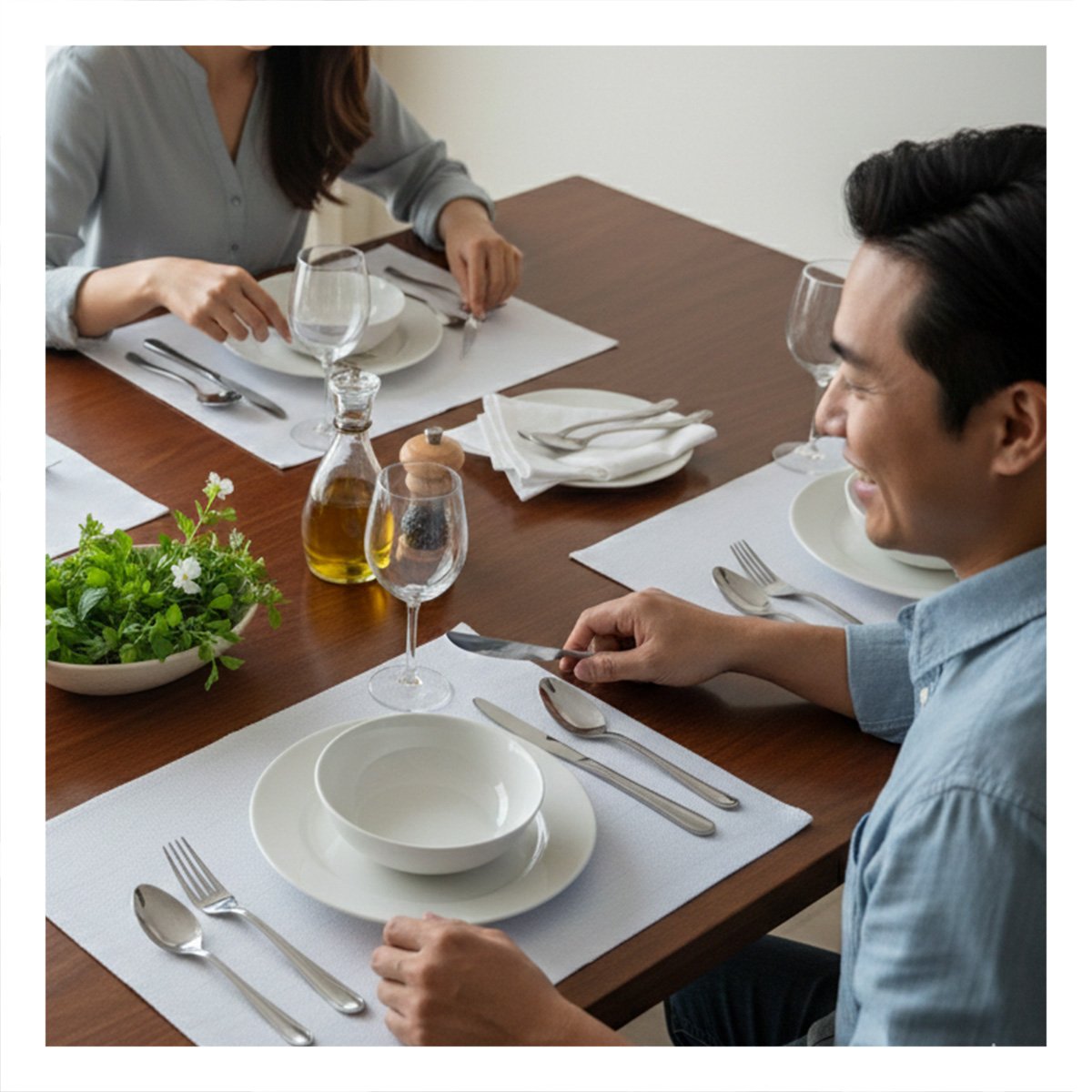 PACK 6 INDIVIDUALES RECTANGULARES LISO BLANCO 30X45CM PARA COMEDOR HOGAR Y+LIGAS REGALO - 3