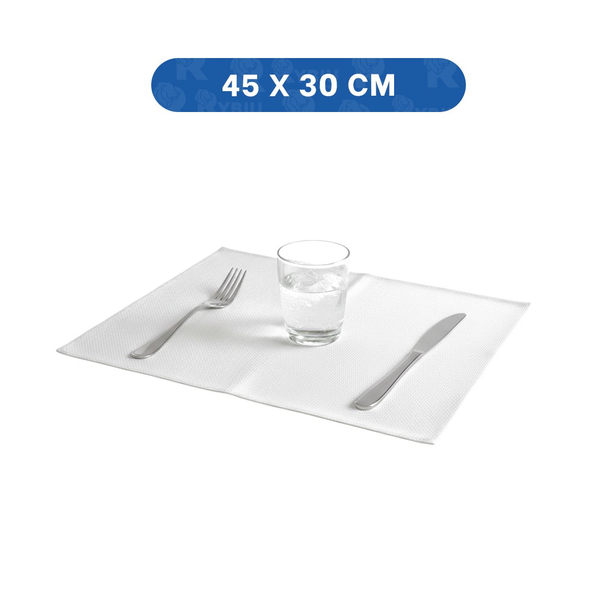 PACK6 JUEGO 6 INDIVIDUAL RECTANGULAR BLANCO LISO 30X45CM PARA COCINA HOGAR - 4