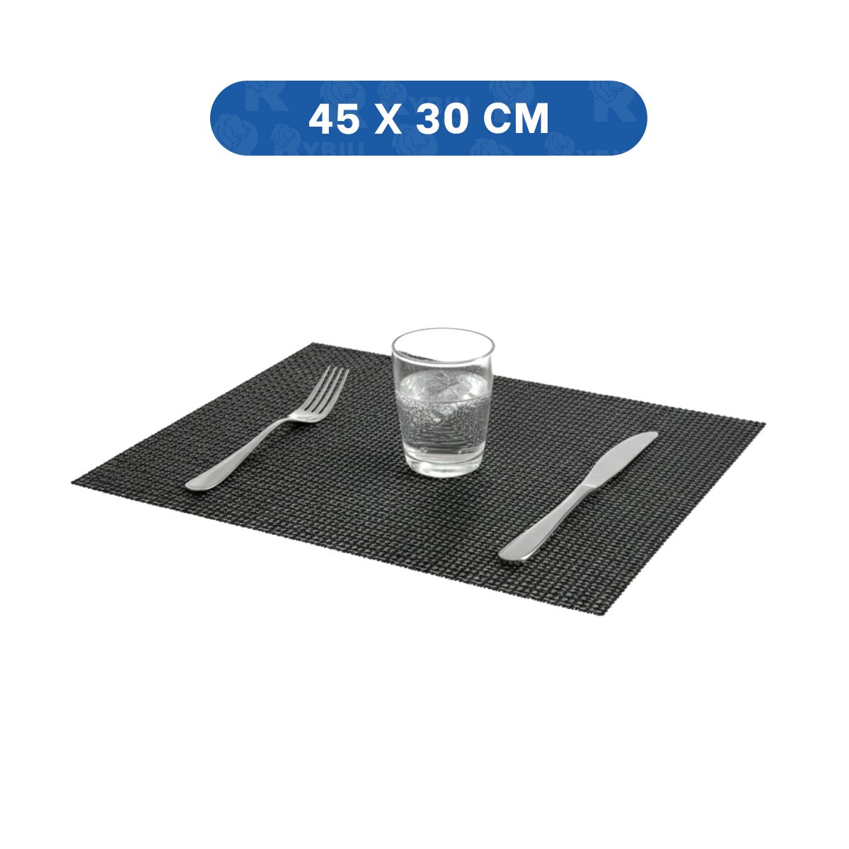 PACK4 COLECCION 6 INDIVIDUAL NEGRO Y BLANCO CON PATRON MALLA GRANDE 30X45CM Y+PAPEL REGALO - 4