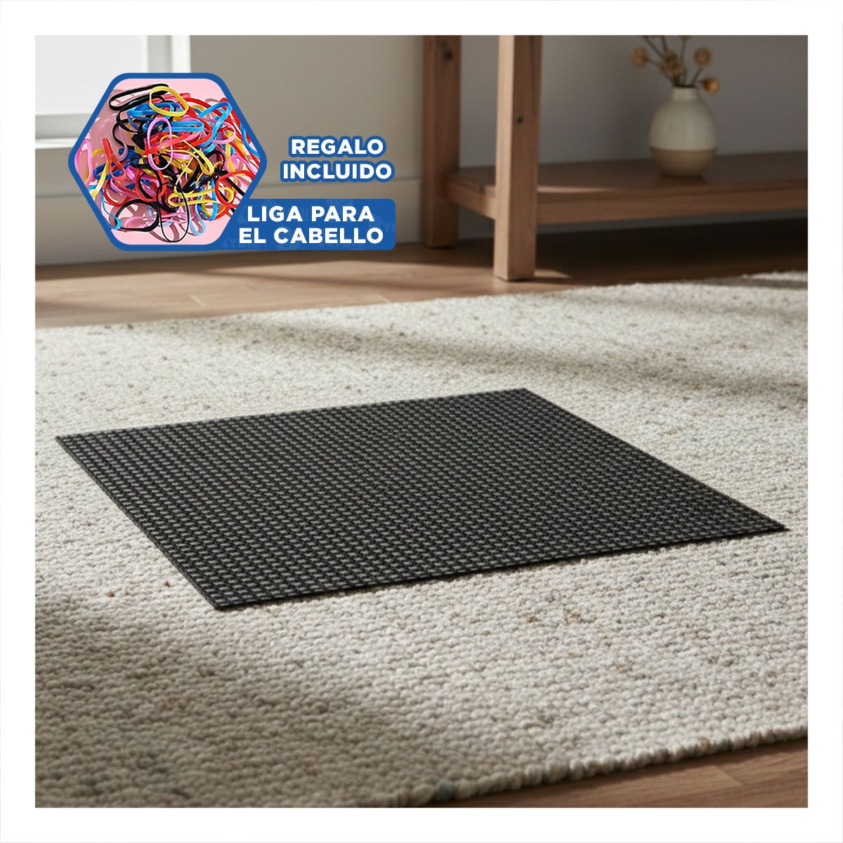 PACK 6 INDIVIDUALES PATRON MALLA GRANDE BLANCO Y NEGRO 30X45CM PARA MESA Y+LIGAS REGALO - 2