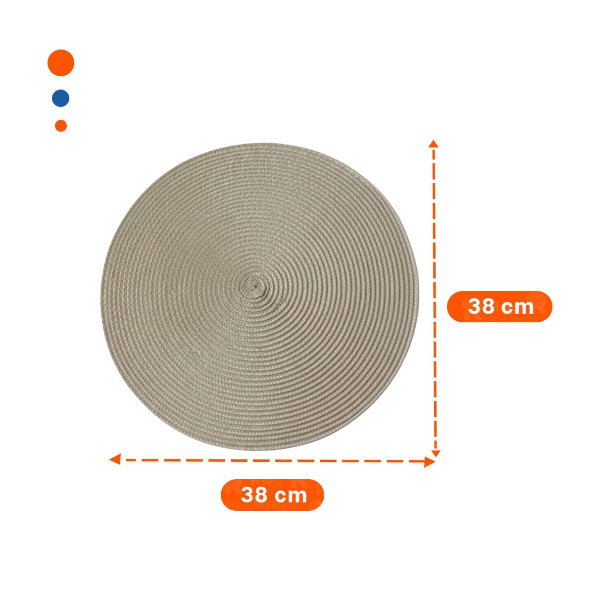 INDIVIDUAL DE COMEDOR CIRCULAR BOHO BEIGE OSCURO ESTILO BOHO Y+POST IT - 4