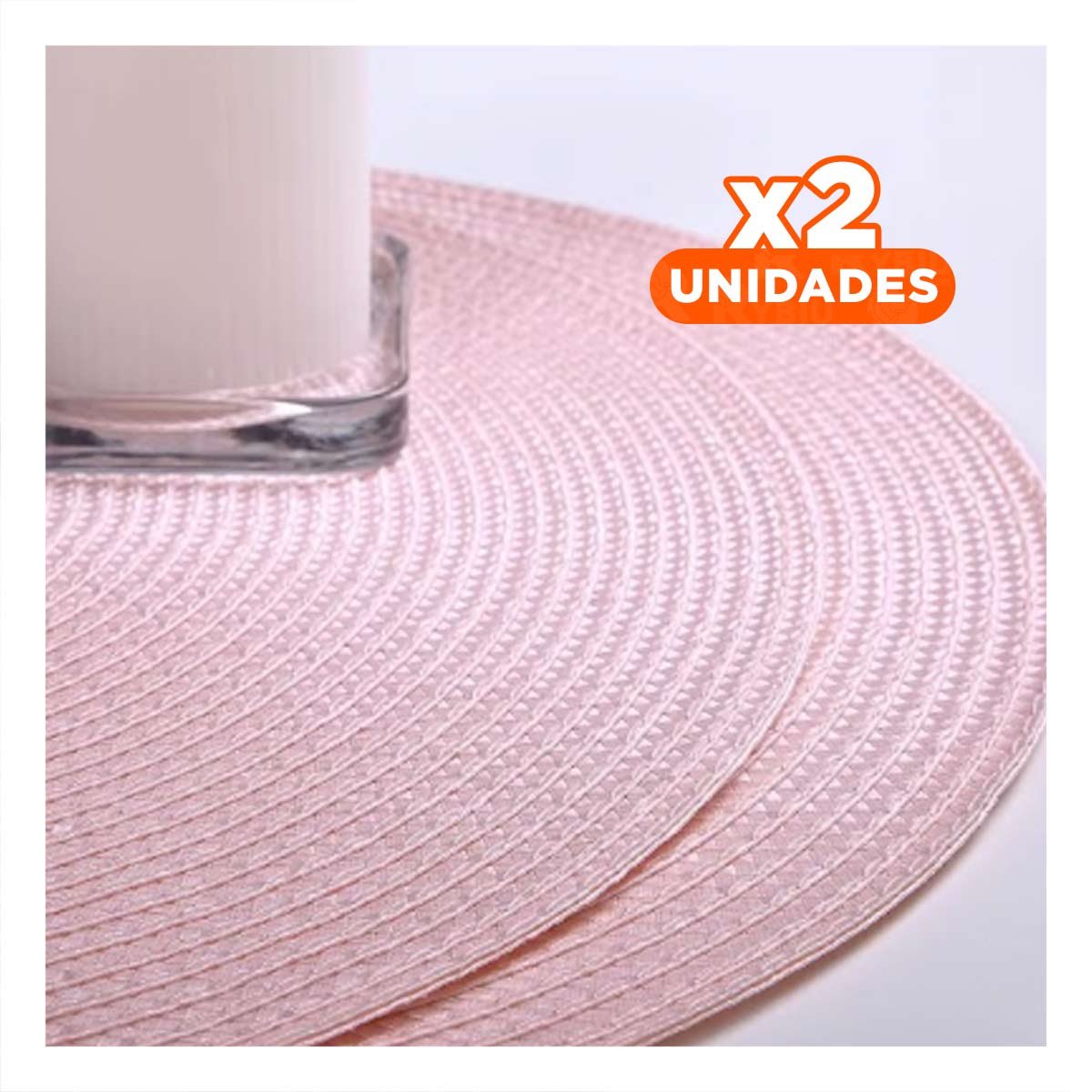 PACK2 TAPETE DECORATIVO CIRCULAR BOHO ROSADO ESTILO NATURAL Y+REGALO STICKER - 1