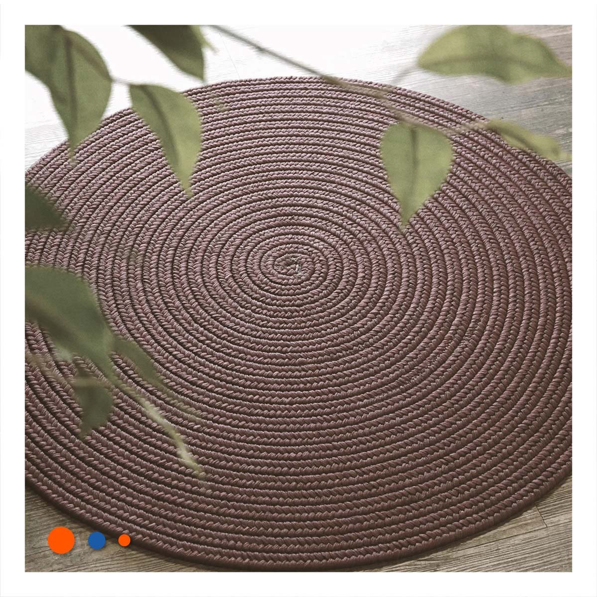 PACK2 INDIVIDUAL DECORATIVO CIRCULAR BOHO MORADO PARA HOGAR Y+REGALO STICKER - 3