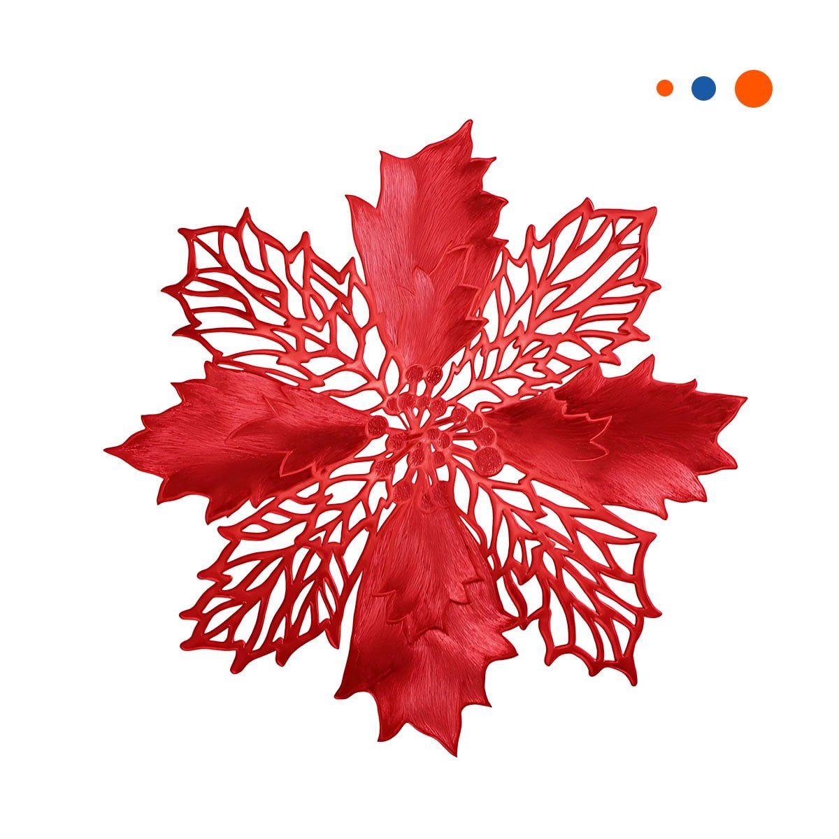 PACK2 JUEGO TEXTIL 6 INDIVIDUALES FLOR DE PINA ROJO 42X42 CM ESTILO FESTIVO Y+REGALO STICKER - 2