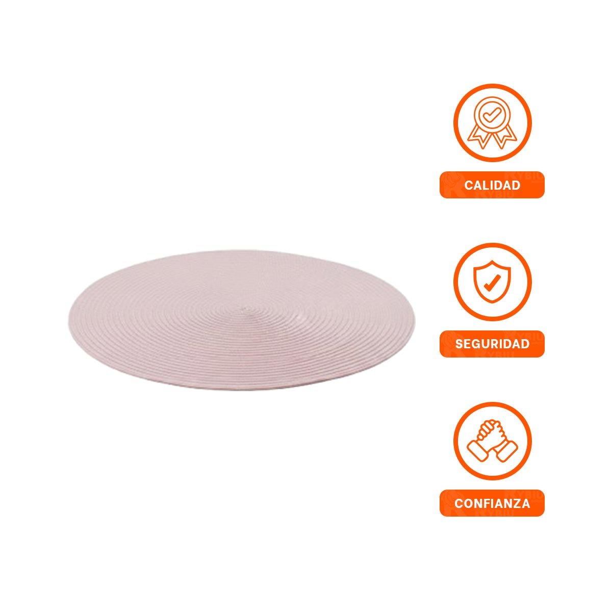 PACK6 MANTEL DE MESA CIRCULAR BOHO ROSADO ESTILO NATURAL Y+REGALO STICKER - 2