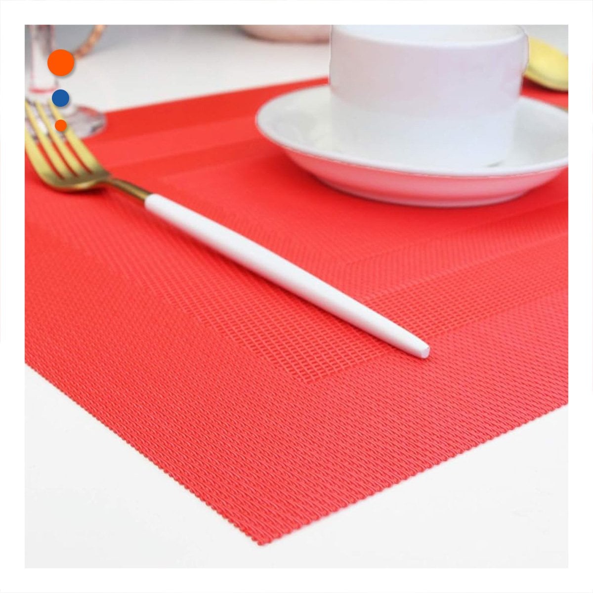 PACK2 JUEGO INDIVIDUAL RECTANGULAR 6 PIEZAS CON BORDE RAYAS GUINDA PARA COMEDOR Y+PAPEL REGALO - 2