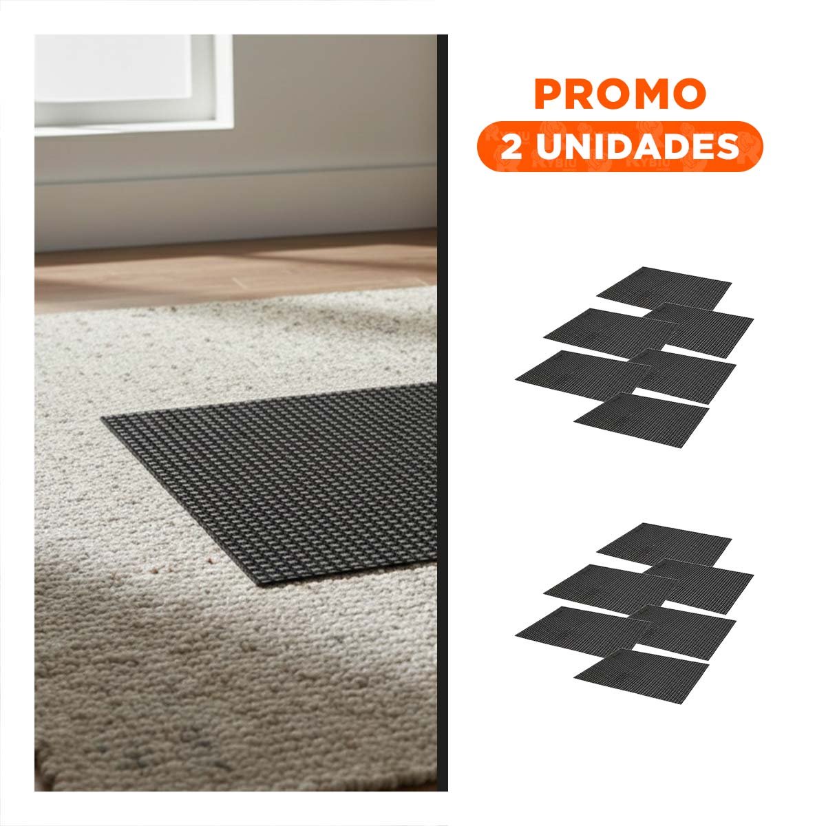 PACK2 KIT 6 INDIVIDUAL NEGRO Y BLANCO PATRON MALLA GRANDE 30X45CM PARA COCINA Y+REGALO STICKER - 1