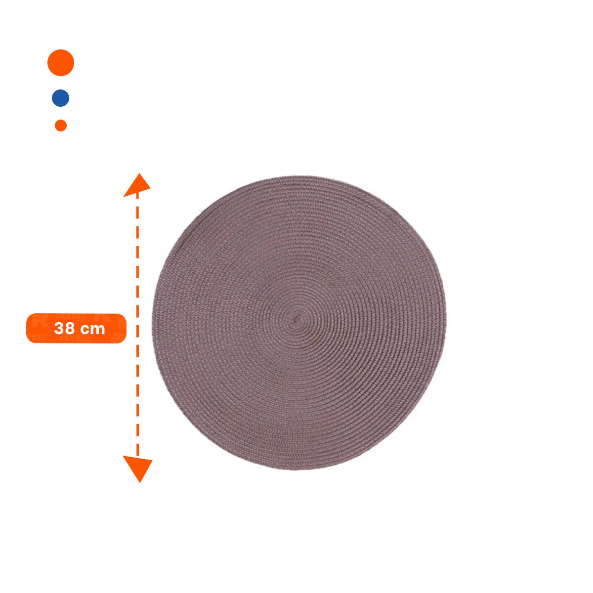PACK2 INDIVIDUAL DE MESA CIRCULAR BOHO MORADO ESTILO NATURAL Y+PAPEL REGALO - 4